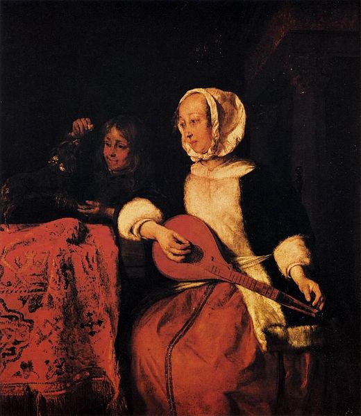 Gabriel Metsu Woman Tuning a Mandolin